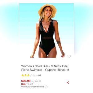 Cupshe black medium swimsuit